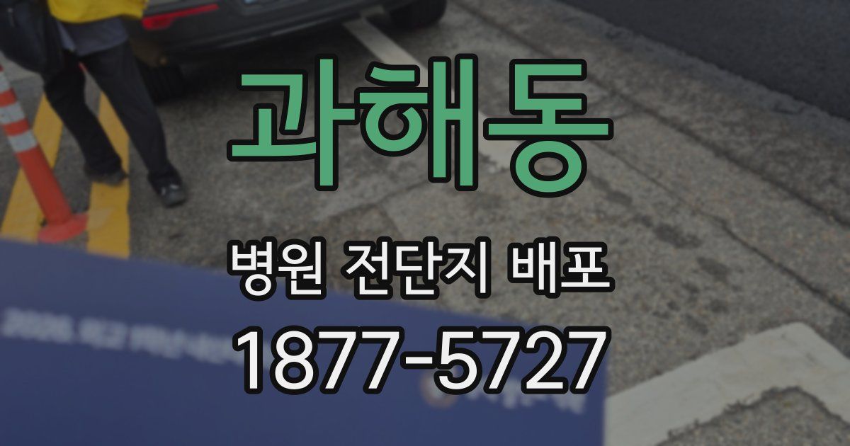 과해동 병원 전단지 배포