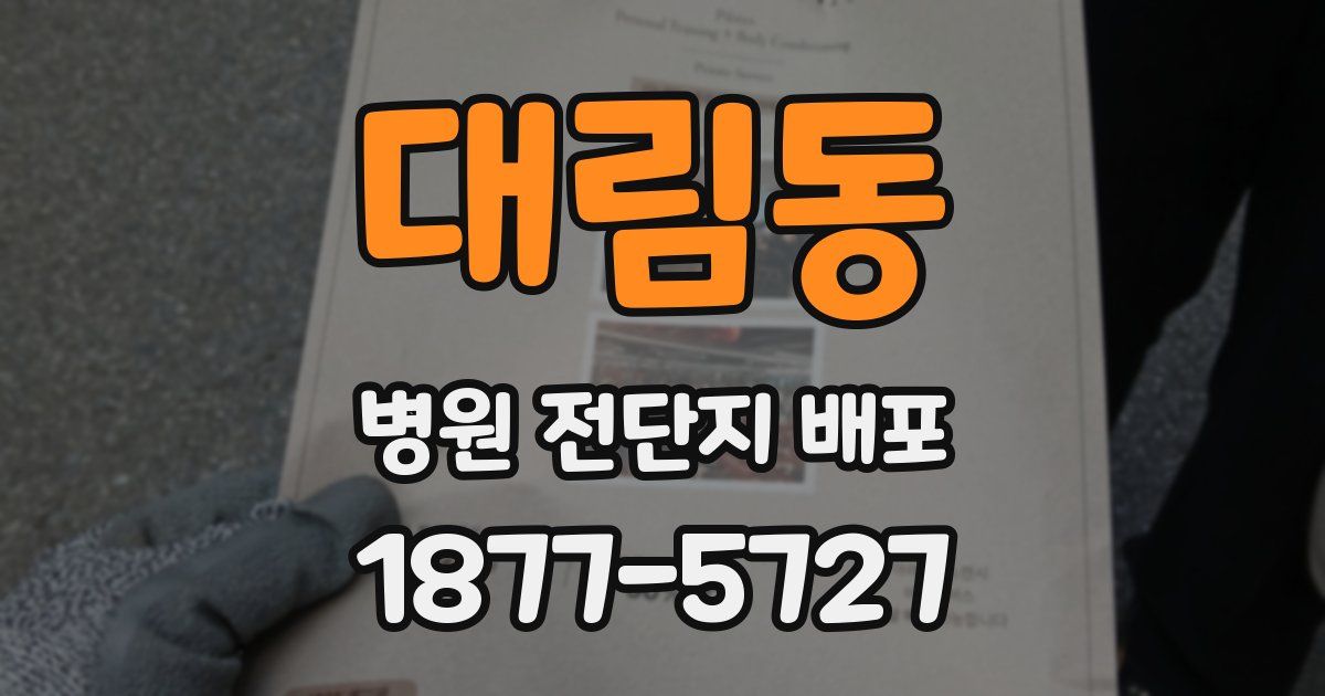 대림동 병원 전단지 배포