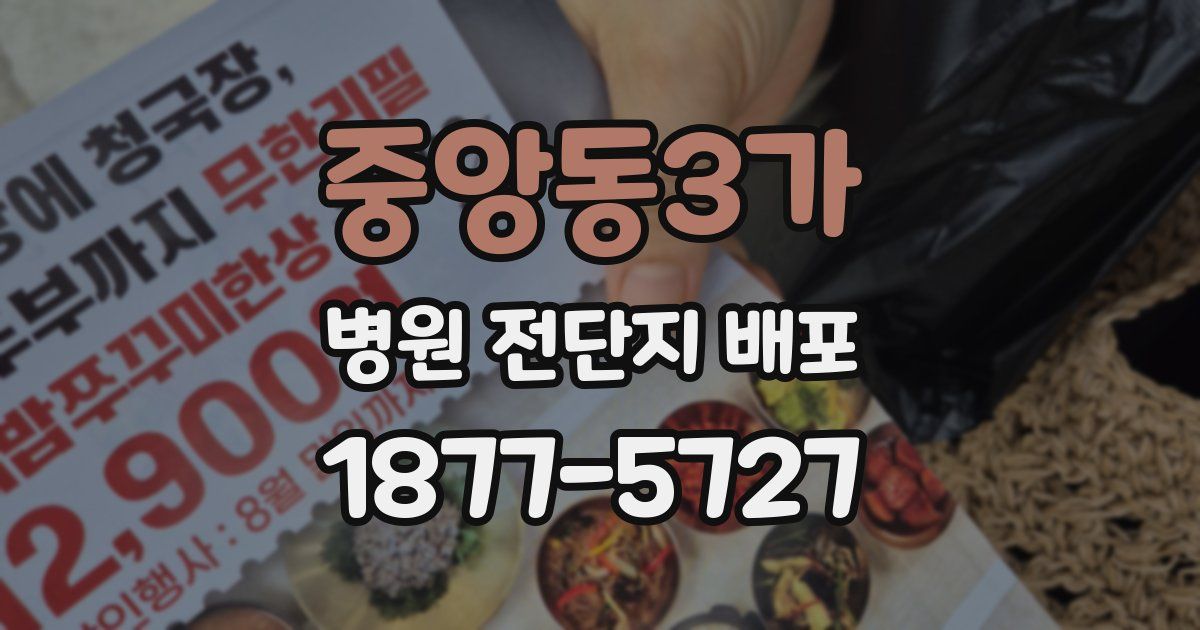 중앙동3가 병원 전단지 배포