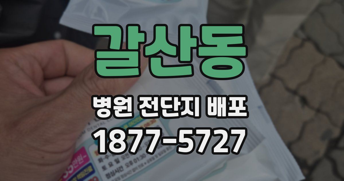 갈산동 병원 전단지 배포