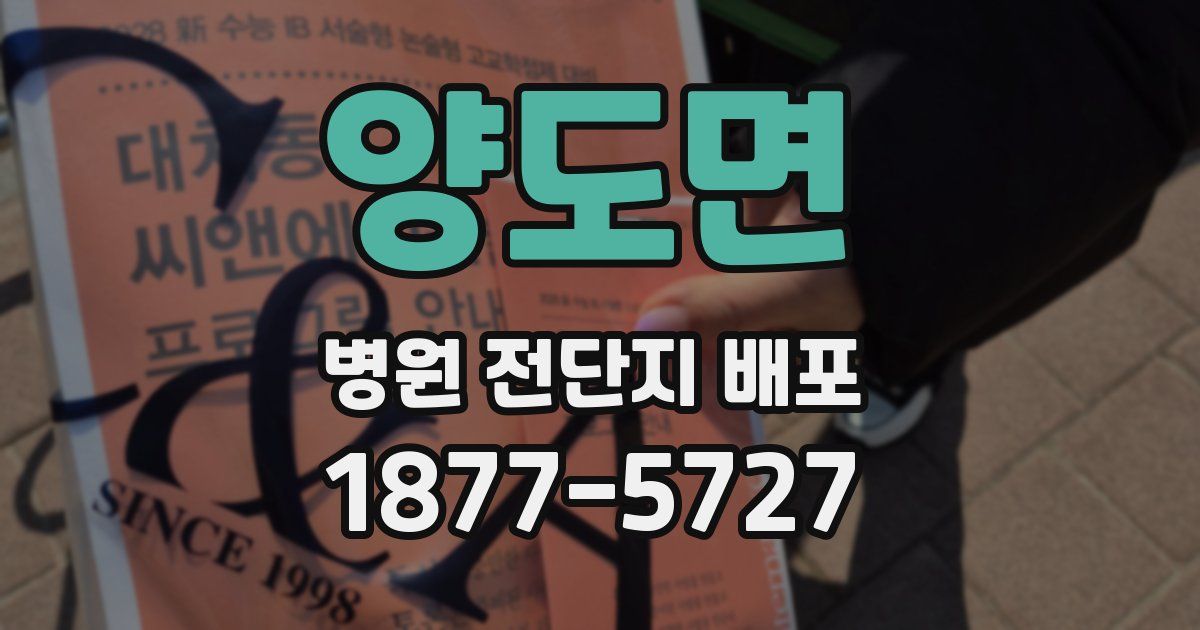 양도면 병원 전단지 배포