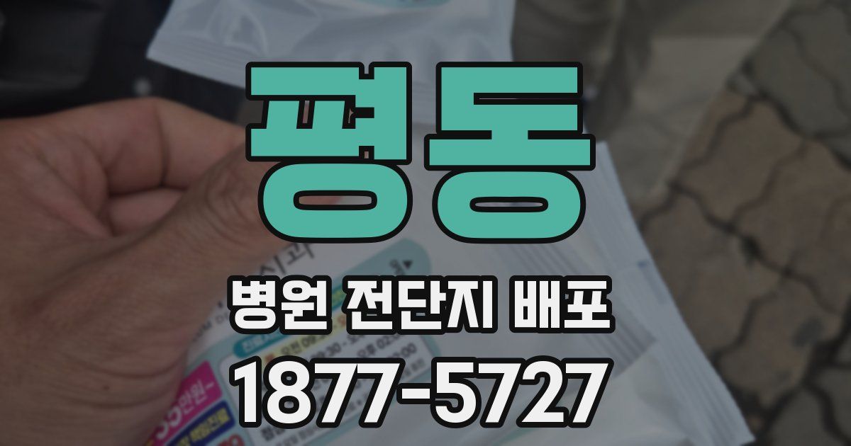 평동 병원 전단지 배포