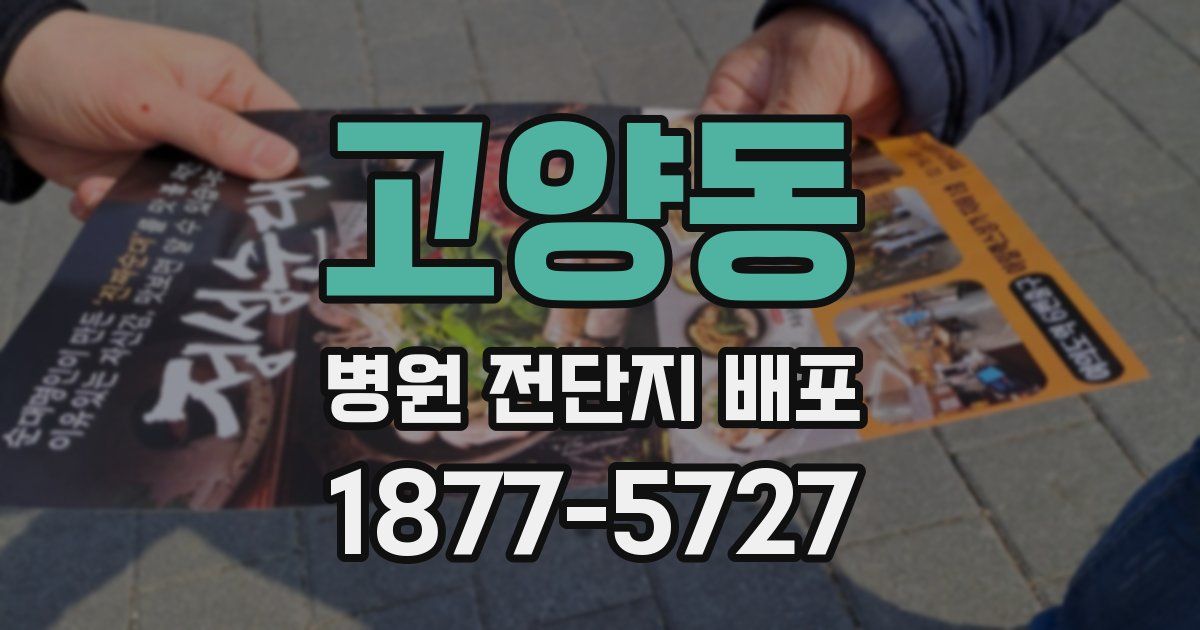 고양동 병원 전단지 배포