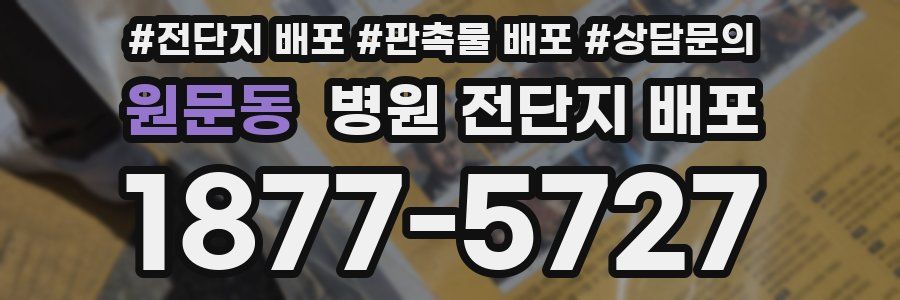 원문동 병원 전단지 배포