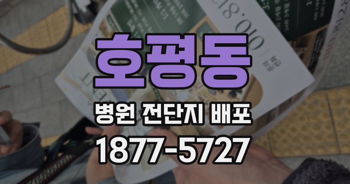 호평동 병원 전단지 배포
