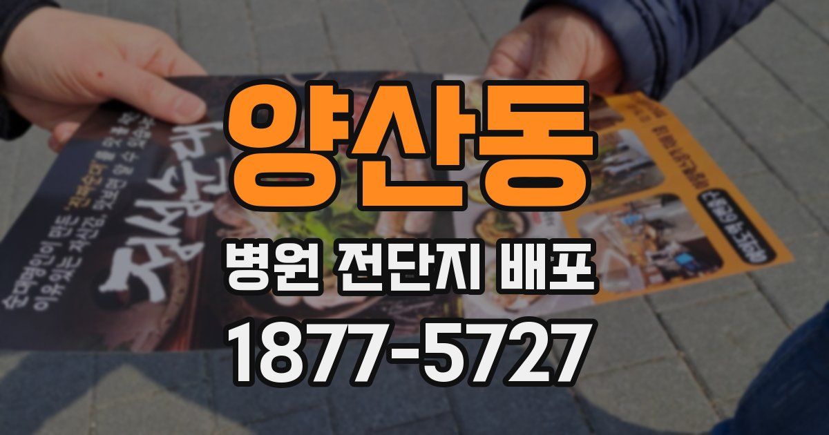 양산동 병원 전단지 배포
