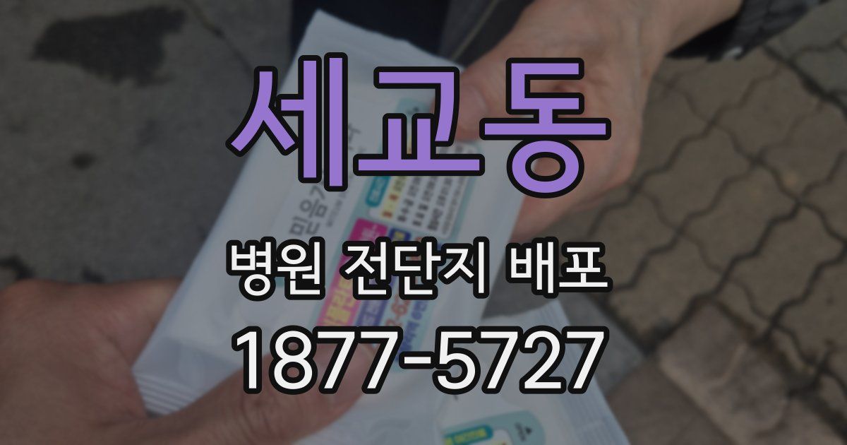 세교동 병원 전단지 배포