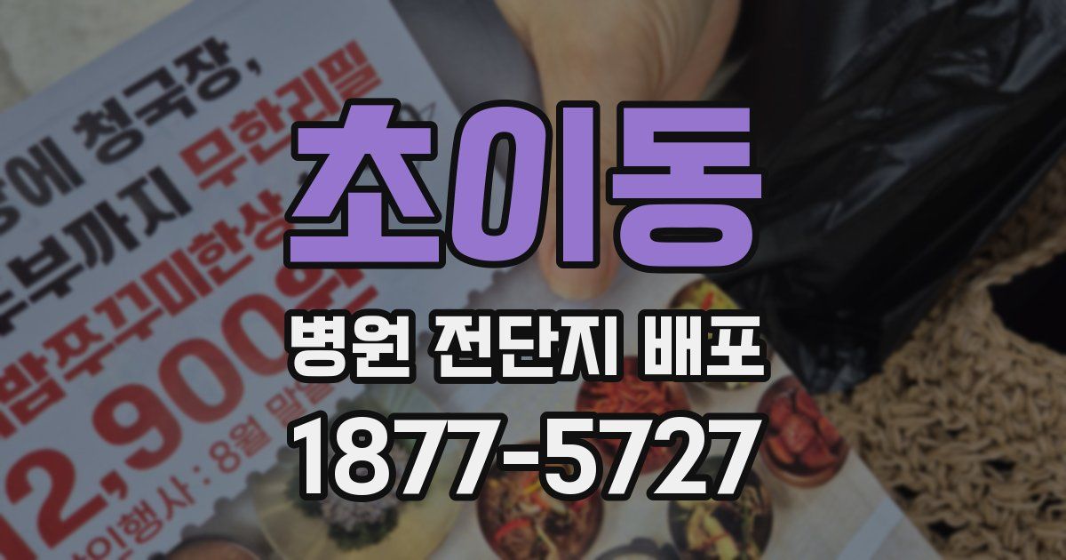 초이동 병원 전단지 배포