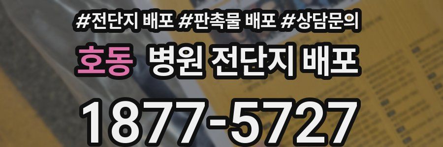 호동 병원 전단지 배포