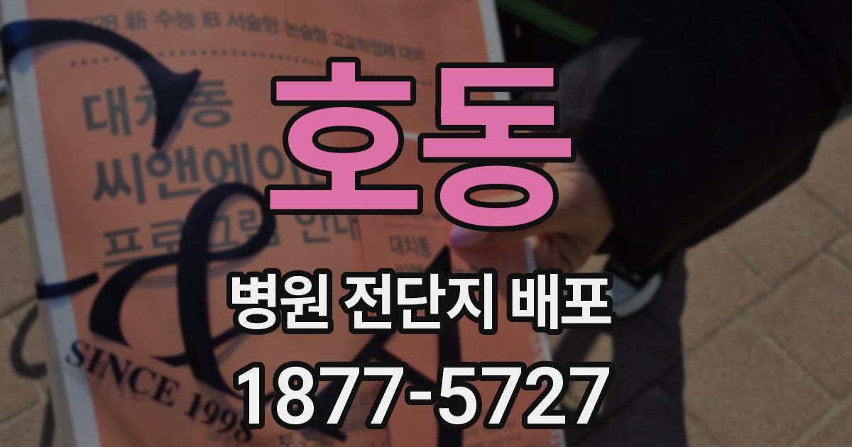 호동 병원 전단지 배포