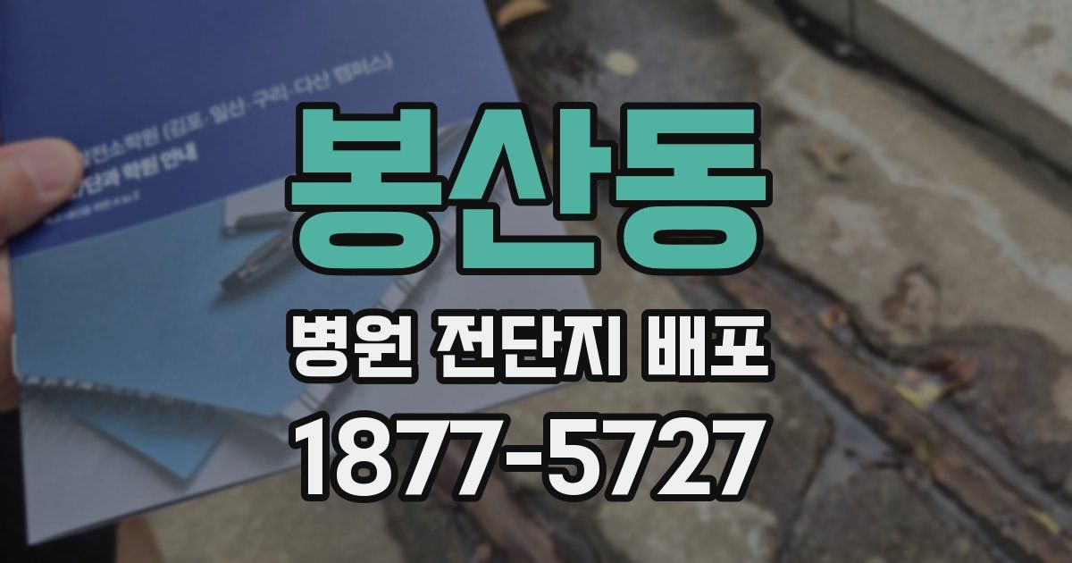 봉산동 병원 전단지 배포
