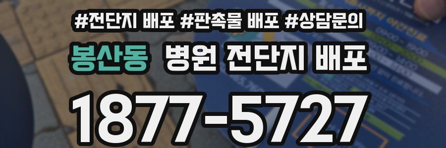 봉산동 병원 전단지 배포