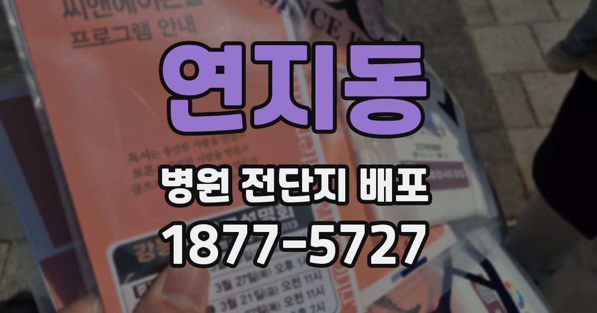 연지동 병원 전단지 배포