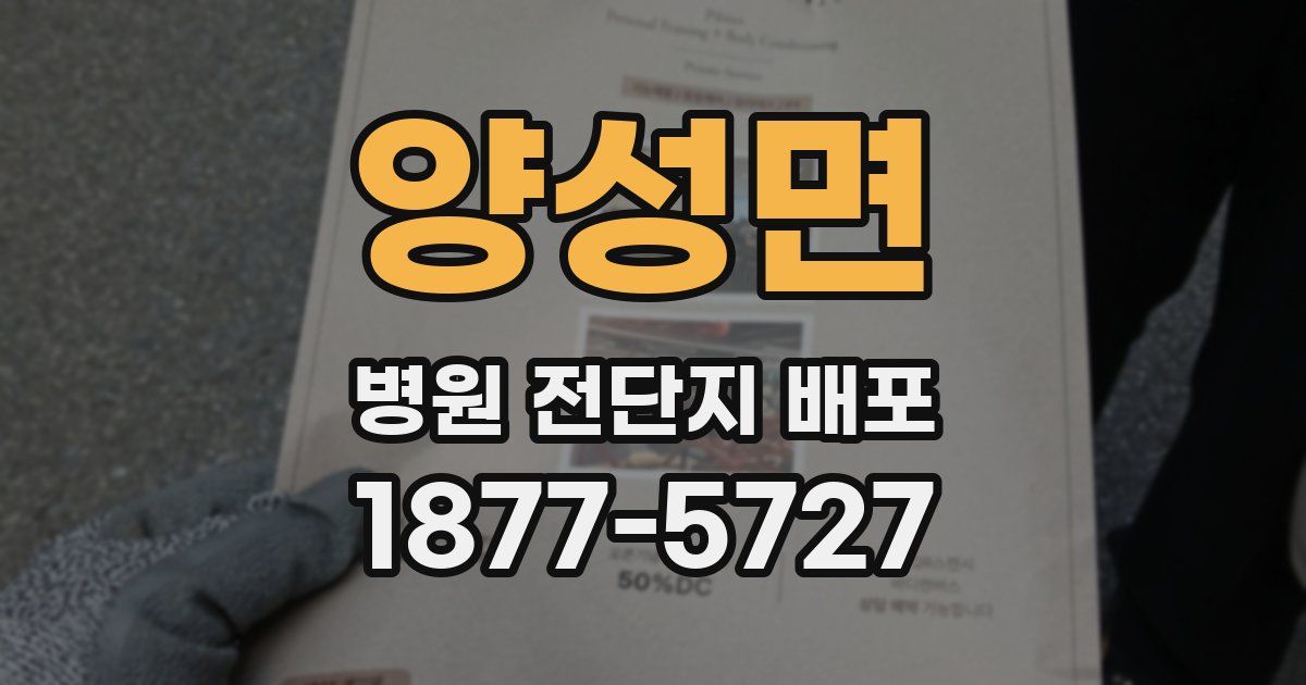 양성면 병원 전단지 배포