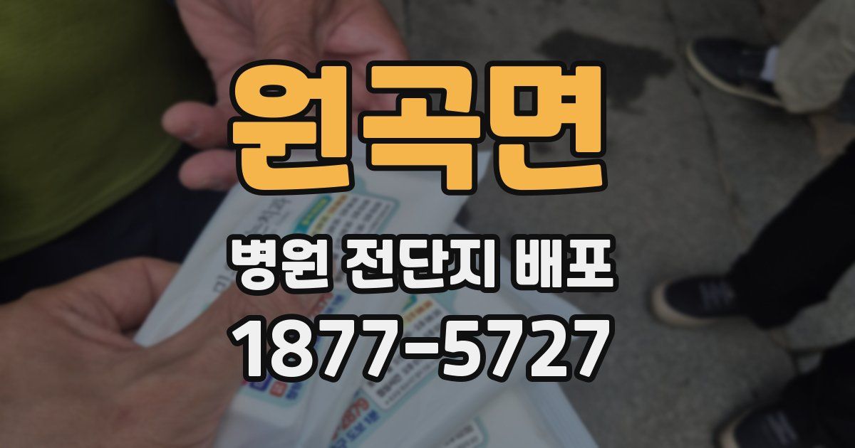 원곡면 병원 전단지 배포