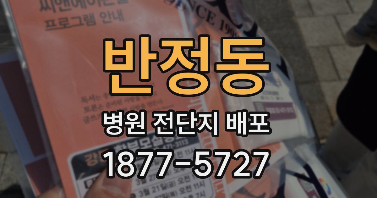 반정동 병원 전단지 배포