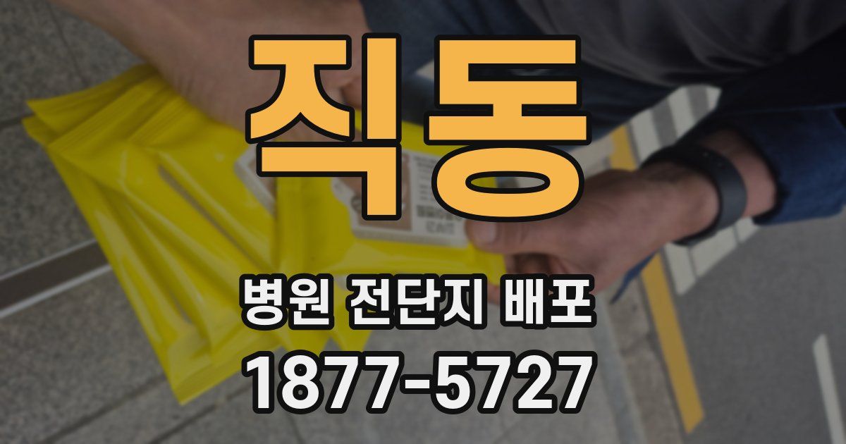 직동 병원 전단지 배포