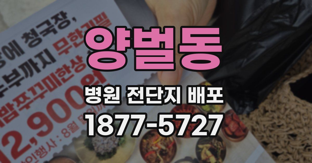 양벌동 병원 전단지 배포
