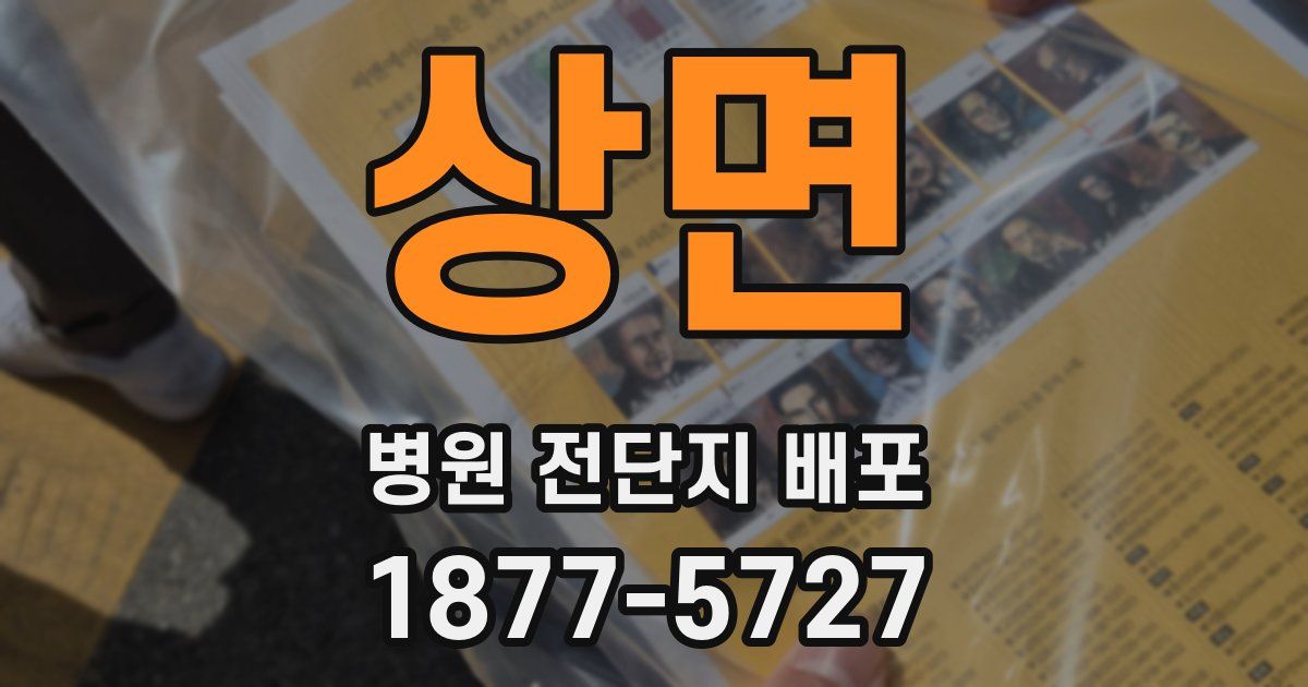 상면 병원 전단지 배포