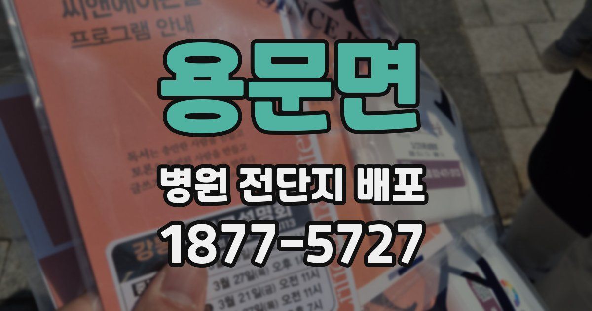 용문면 병원 전단지 배포