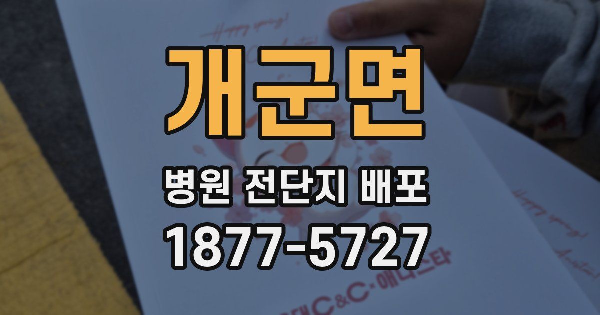 개군면 병원 전단지 배포