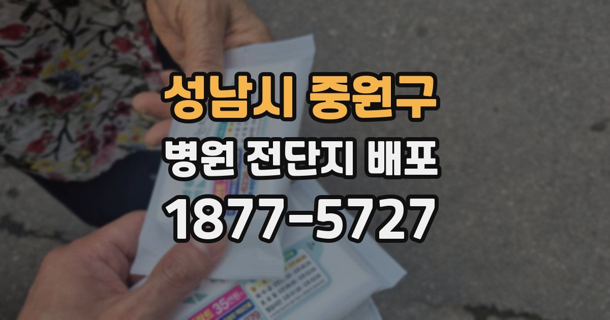 성남시 중원구 병원 전단지 배포