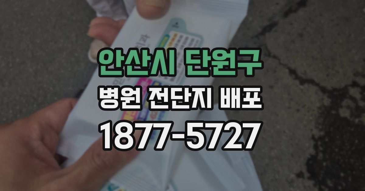 안산시 단원구 병원 전단지 배포
