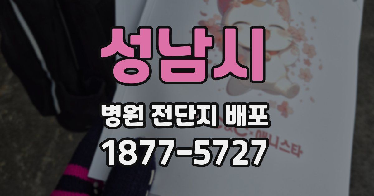 성남시 병원 전단지 배포