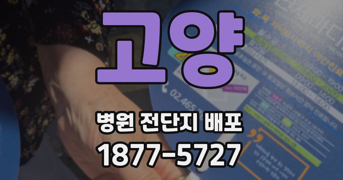 고양 병원 전단지 배포