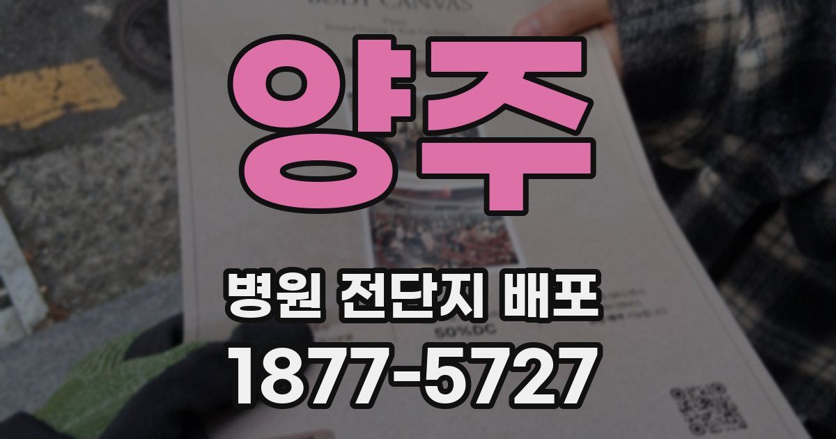 양주 병원 전단지 배포