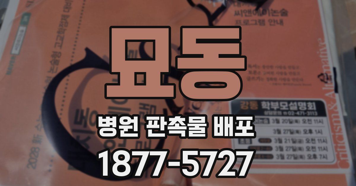 묘동 병원 판촉물 배포