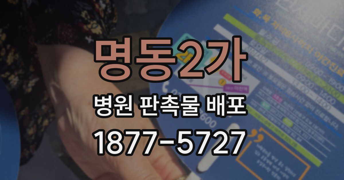 명동2가 병원 판촉물 배포