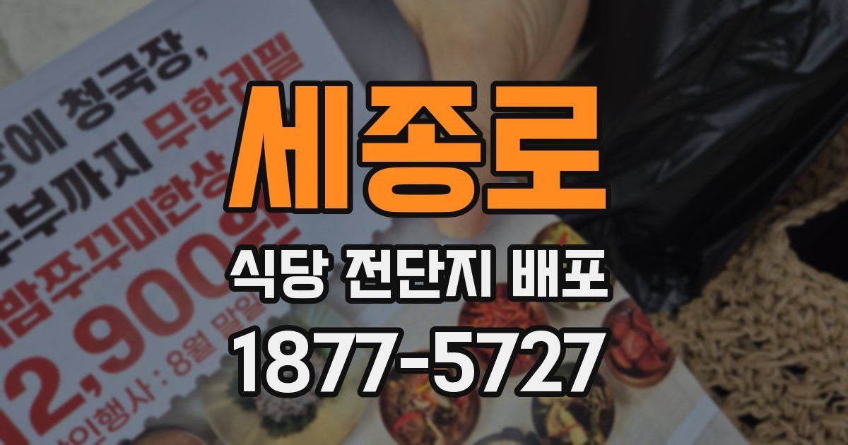 세종로 식당 전단지 배포