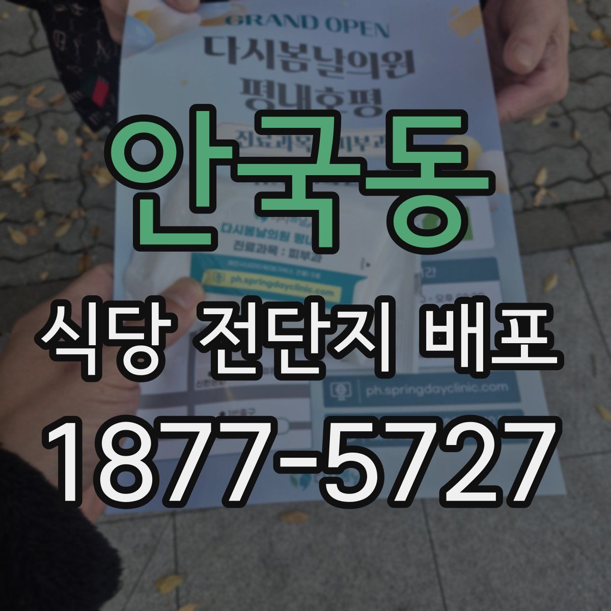 안국동 식당 전단지 배포