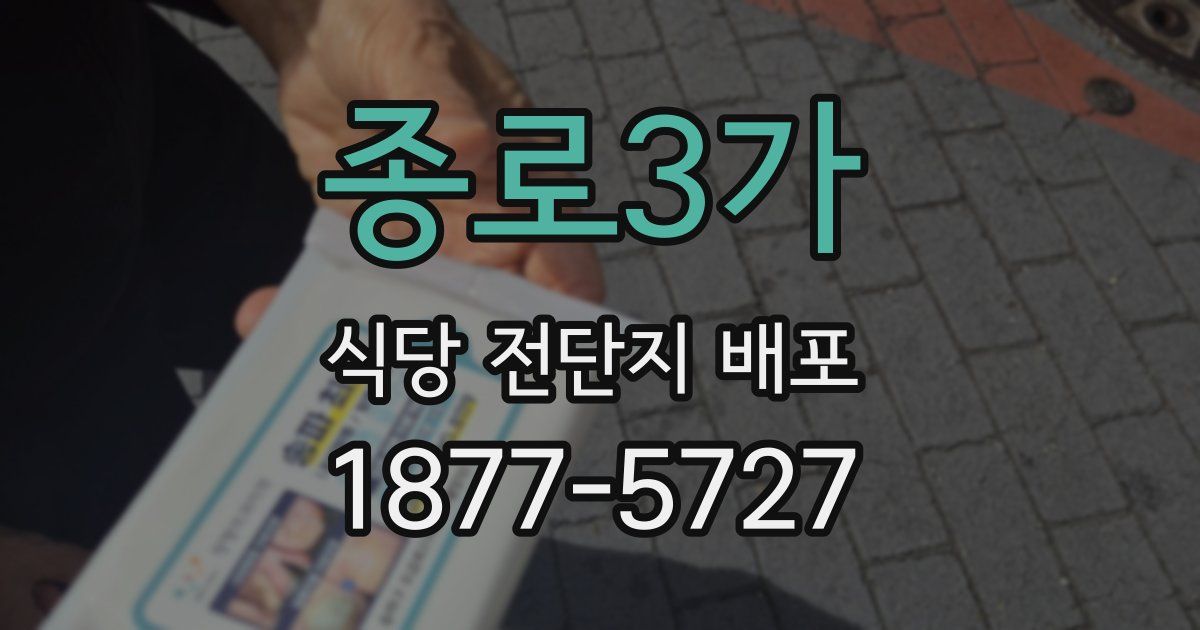 종로3가 식당 전단지 배포