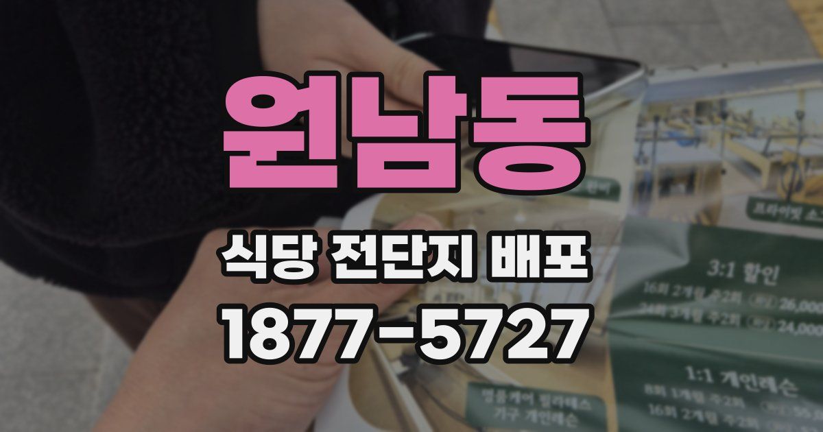 원남동 식당 전단지 배포
