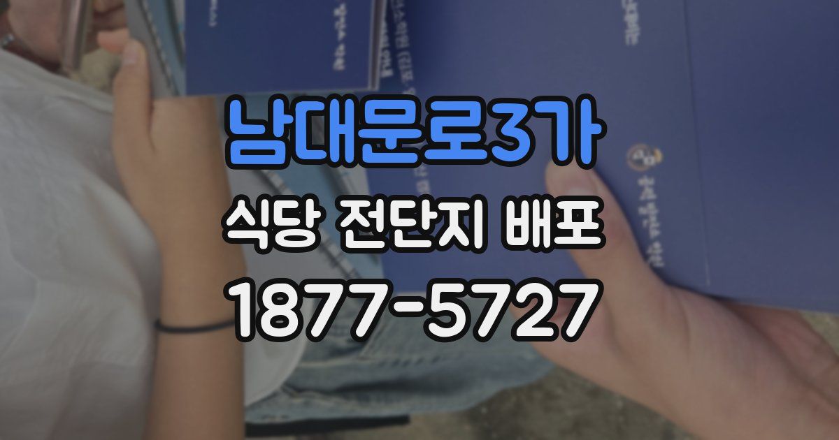 남대문로3가 식당 전단지 배포