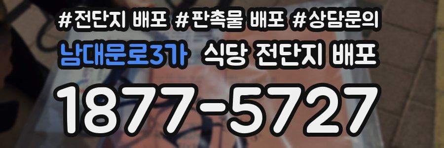 남대문로3가 식당 전단지 배포