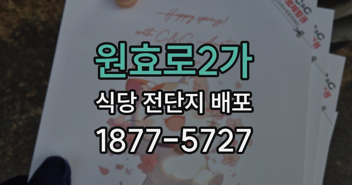 원효로2가 식당 전단지 배포