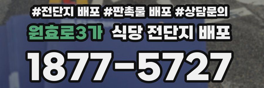 원효로3가 식당 전단지 배포