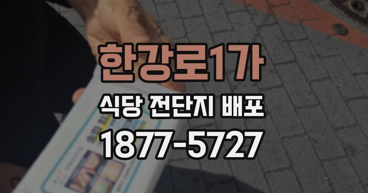 한강로1가 식당 전단지 배포