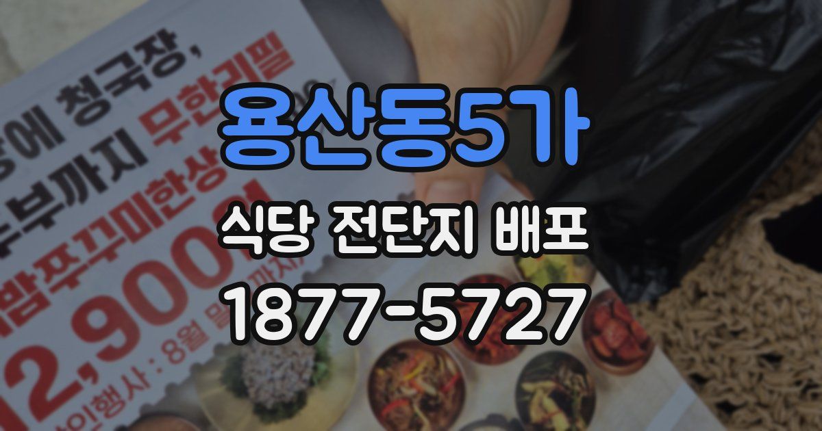 용산동5가 식당 전단지 배포