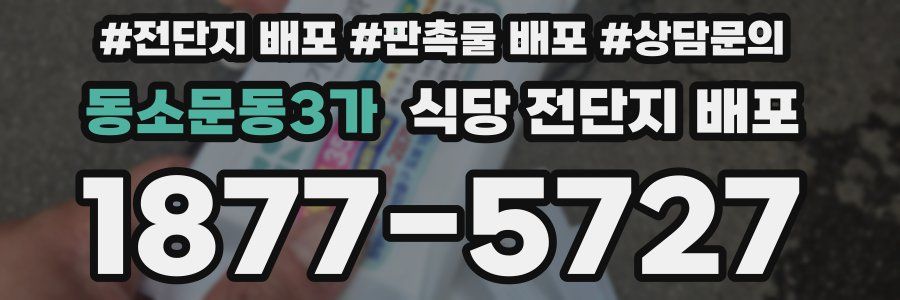 동소문동3가 식당 전단지 배포