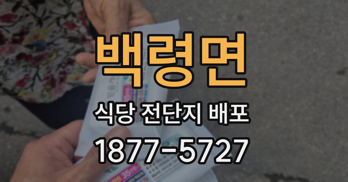백령면 식당 전단지 배포