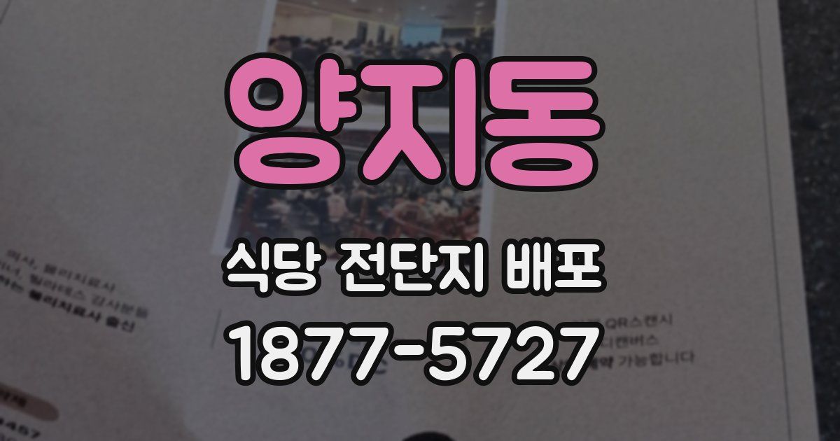 양지동 식당 전단지 배포