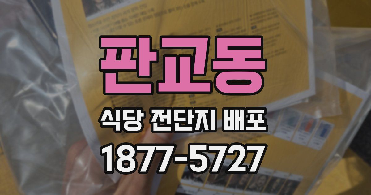 판교동 식당 전단지 배포