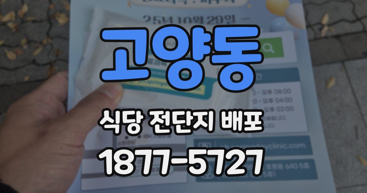 고양동 식당 전단지 배포