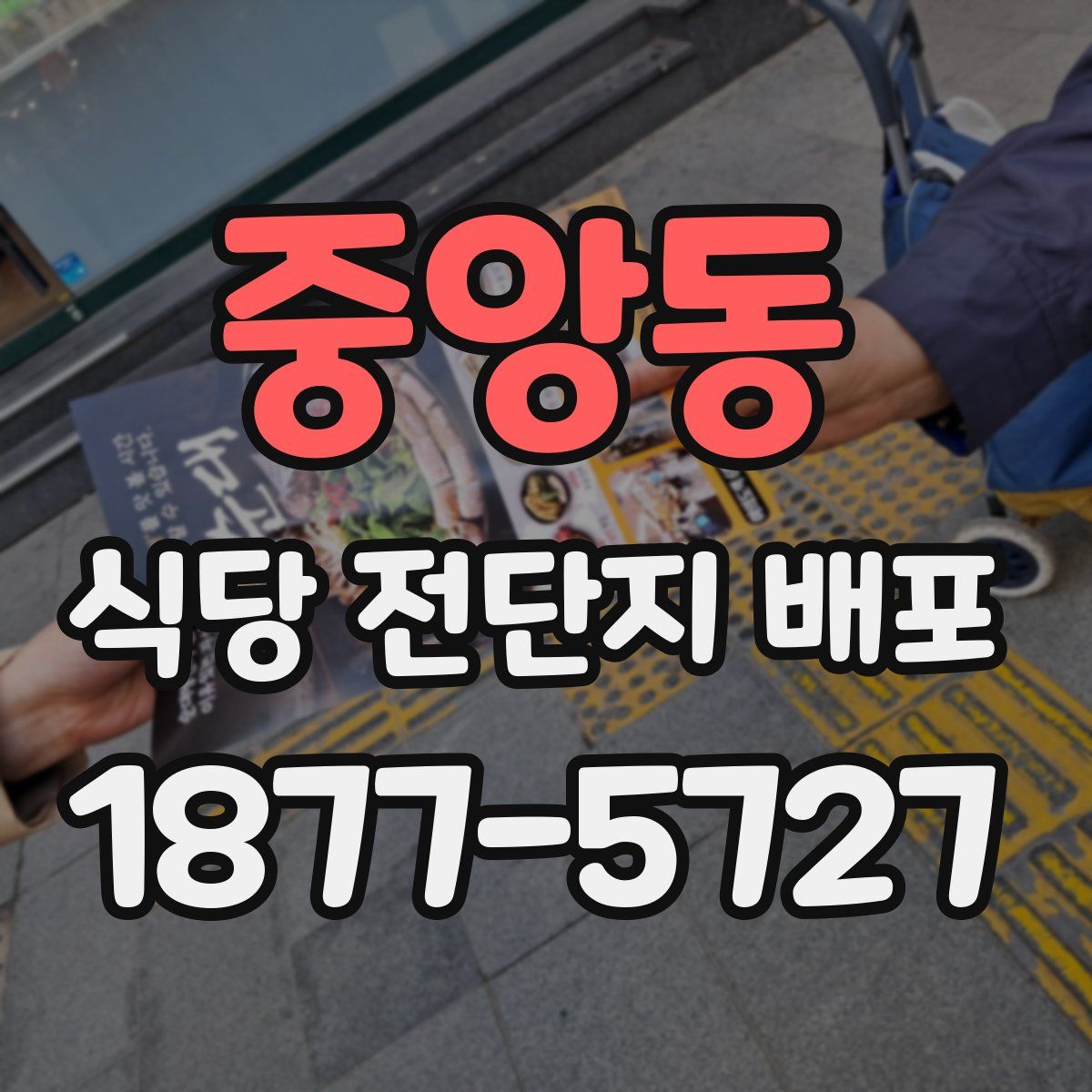 중앙동 식당 전단지 배포