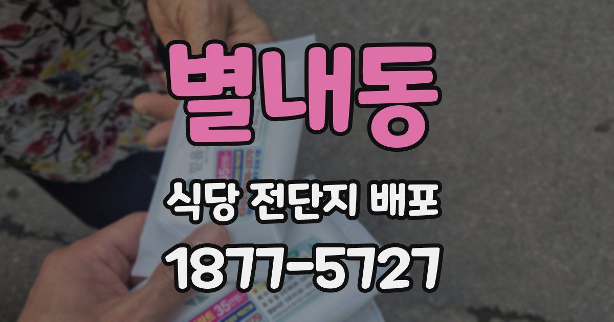 별내동 식당 전단지 배포