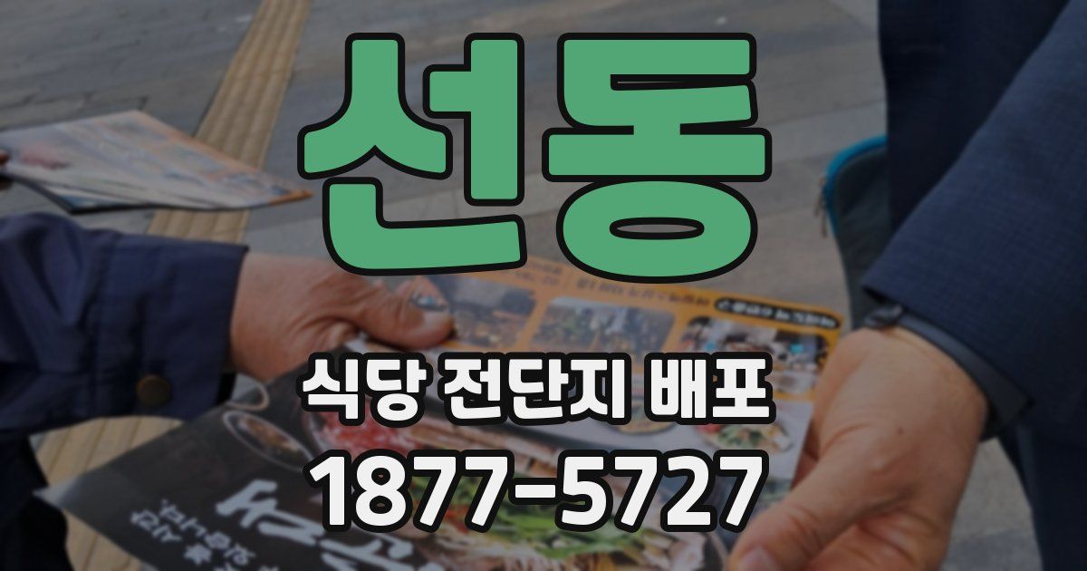 선동 식당 전단지 배포